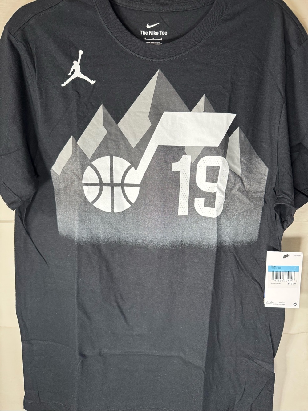 Nike Jordan x Utah Jazz Black Graphic Basketball T-Shirt